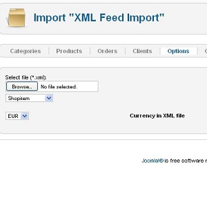 JoomShopping Import / Export: XML Feed import 