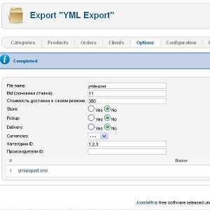 JoomShopping Import / Export: YML Export 