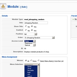 JoomShopping Modules: Module Random Product 